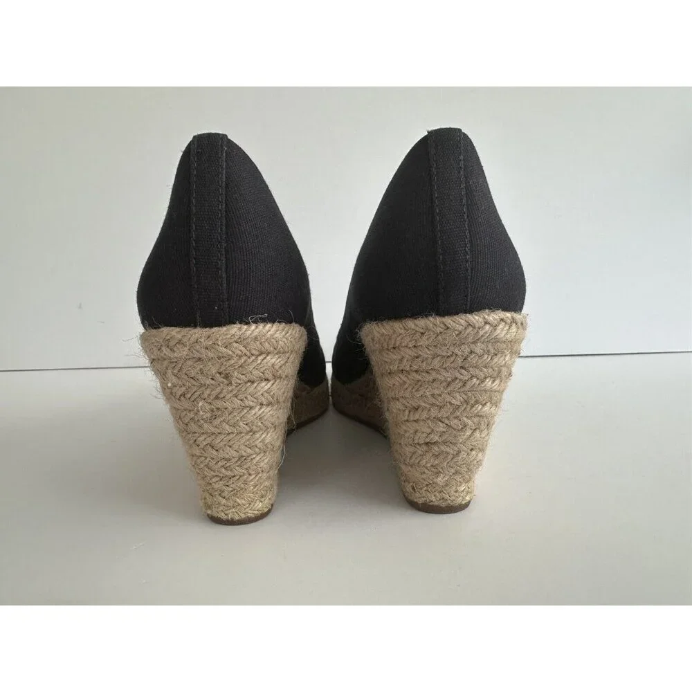 J.‎ Crew Seville Women's Navy Blue Closed Toe Canvas Wedge Espadrille Shoes 9.5